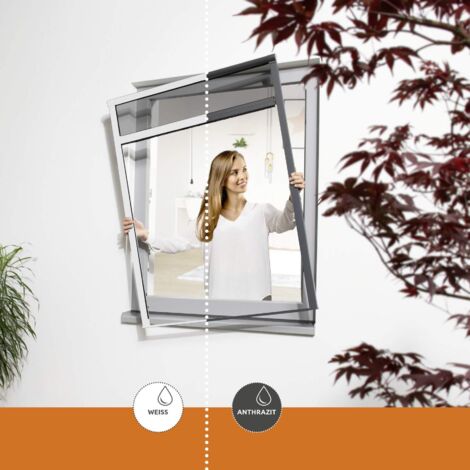 Zanzariera Avvolgibile Per Finestre Windhager - 130x160 Cm, Antracite, Montaggio Senza Fori, Tessuto Fibra Di Vetro Resistente