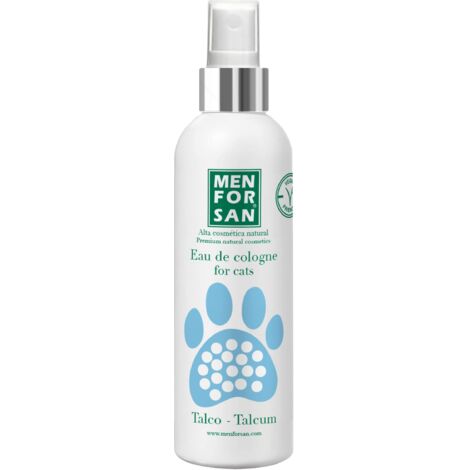 MENFORSAN Acqua di Cologne Talco per Gatti 125 Ml, Profumo Molto Piacevole, Trasparente (1/4)