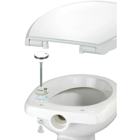 WENKO Sedile WC Solaro in materiale termoplastico bianco con meccanismo di  abbassamento automatico Easy-Close e