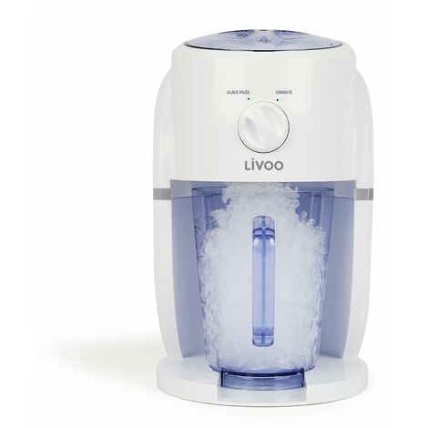 LIVOO Appareil 2 en 1 granités et Glace pilée DOM430, Alloy Steel, Bianco