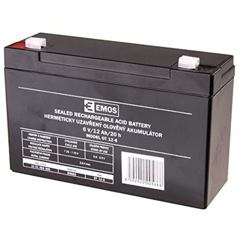 Emos non richiede manutenzione Accumulatore piombo-acido 6 V, 12 V, 1 pezzi, b9682