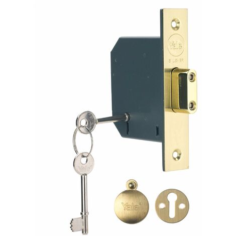 YALE B-M552-PB-78 Serratura a mortasa a 5 Leve, Alta Sicurezza, Finitura in Ottone, 3 Inch/76 mm