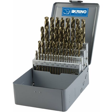 Krino Bohrer-Set 19-teilig – Kobalt, Für Edelstahl & Stahl, Durchmesser 1,0–10,0 Mm
