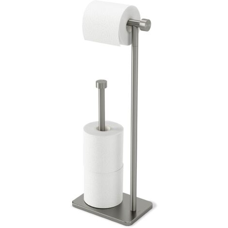 Simplywire Portarotolo Carta Igienica Autoportante Con Contenitore – 3 Rotoli Di Scorta + 1 In Uso – Cromato – Design Salvaspazio Per Bagno
