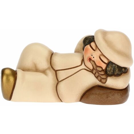 Statuina Presepe THUN - Donna Con Pesce In Ceramica Dipinta A Mano | Decorazione Natalizia Classica Colore Rosso - Foto 7