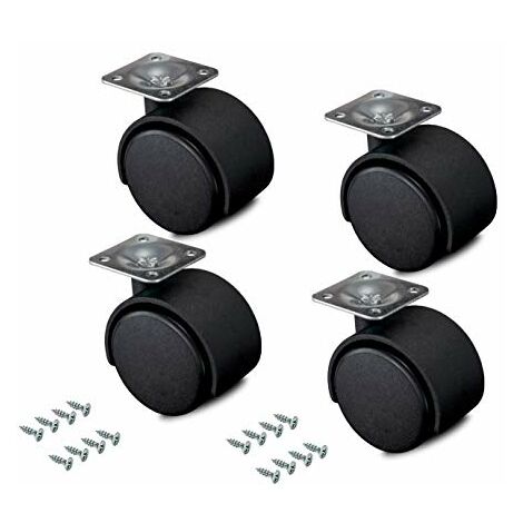 Kippen 1612K2 Set Di 4 Ruote GEMELLATE Da MM.50 Con Piastra Girevole  2 Senza 50 Mm 92945665
