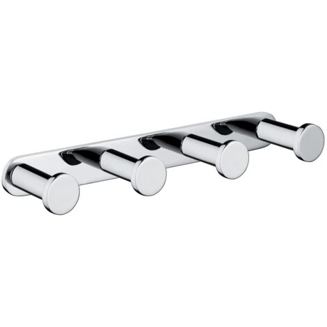 GEDY G-Canarie Appendiabiti multiplo (4 ganci) Cromato, Dimensione 1,8 X 17,2 X 3,5 CM peso 0,214 KG, Gancio appendiabiti realizzato in Cromall, Ottone e Vetro, Anni di garanzia 2, Design R&S Gedy