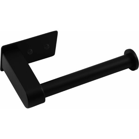 Cornat Porta Carta igienica  2 Diverse opzioni di Fissaggio con Adesivo e Foratura, Design Aperto  in Acciaio Nero Opaco  T364206, Lega, 136,5 x 70 x 40 mm (1/5)