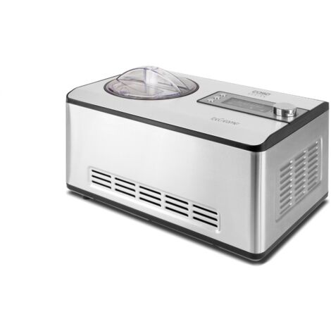 Caso Ice Creamer-2 in 1 Design Eismaschine und Joghurtmaschine mit Kompressortechnik, Produziert bis zu 2 Liter Eiscr Macchina per Il Gelato, 180 W, 2 Litri, 44 Decibel, Plastica, Argento