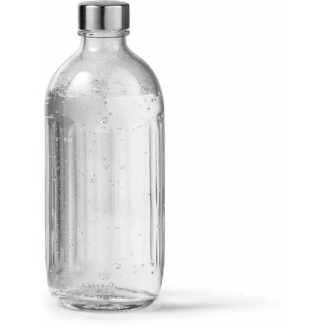 aarke Bottiglia di Vetro [compatibile solo con carbonator PRO]per Carbonator Pro (Gasatore d’acqua), Lavabile in Lavastoviglie, Dettagli in Acciaio, 800ml (1/3)