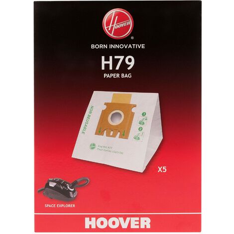 Hoover H79 Sacchetti per Aspirapolvere, Originali, in Carta, Anti-Odore,  Extra Filtranti, Compatibili con Aspirapolvere a