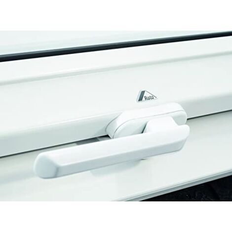 Originale Maniglia per Finestre Roto Maniglia per Finestra per Tetti delle Serie R4 + R7 + 43 + 73 in Legno e PVC-U Bianco