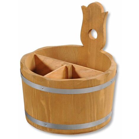 KESPER 69295 - Contenitore per posate, Ø 17 cm, altezza: 20 cm, legno di pino (1/5)