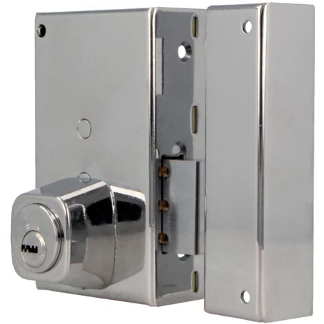 Serratura A Sovrapposizione AMIG Mod. 72 - Per Porte Legno, Acciaio Cromato, 100x85 Mm - Foto 6