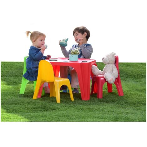 MANDELLI 4 Amici, Tavolo PIC nic Gioventù Unisex, Rosso, 56x56x40 cm
