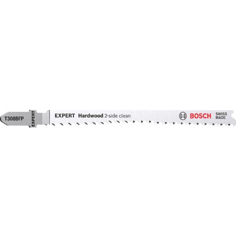 Bosch Professional 25x Lame per seghetto alternativo Expert 'Hardwood 2-side clean' T 308 BFP (per Piano di lavoro da cucina, Pannelli rivestiti in plastica, accessorio Seghetto alternativo)