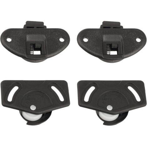 2x Ruote Rulli per ante scorrevoli carrello guida plastica scorrevole porte armadio, Nero