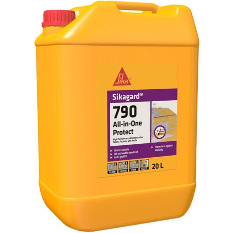 Sika - Sikagard-790 All-in-One Protect, Trasparente - Protettivo invisibile per superfici porose - Facciate, pavimenti e tetti - 20L