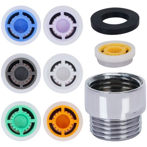 YOLOUP Set di 9 limitatori di flusso per doccia da 4 l,5 l,6 l,7 l,8 l,10 l,12 l,per risparmio idrico soffione doccia, riduzione di corrente,limitatore con filettatura 1/2, diametro per cucina bagno (1/4)