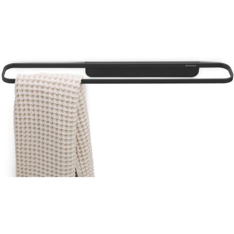 Brabantia - Mindset Porta Asciugamani da Bagno - Adatto ad Asciugamani Normali e Grandi - Resistente alla Corrosione - Portata 2 kg - Materiale di Fissaggio Incluso - Infinite Grey - 56 x 8.5 x 5 cm (1/4)