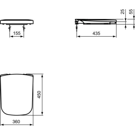 MSV - Sedile WC Cleo, Cerniere in Acciaio Inossidabile - Coperchio WC in MDF Resistente all'Umidità, Cuscinetti Ammortizzatori, Misura Universale - 43/ 45x37x5,6 cm - Blu Scuro