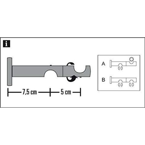 Gancio per Tenda, 16 Cm, in Acciaio, Colore: Argento Opaco, Steel