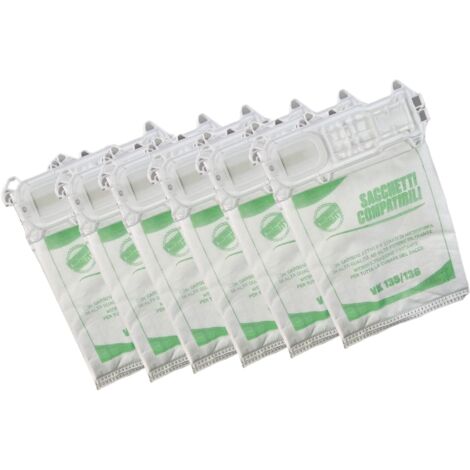 Filterline 6 sacchetti profumati Made in Italy per aspirapolvere compatibili con Vorwerk Folletto VK 135 136 135SC VK135 VK136 FP135 FP136 FP135 (SKMI | Leroy Merlin