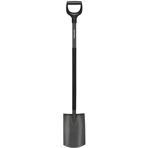 Fiskars Vanga Quadra, Vanga per Terreni Morbidi e Poco Sassosi, Lunghezza: 125 cm, Acciaio al Boro di Ottima Qualità, Grigio/Nero, Ergonomic, 1070640