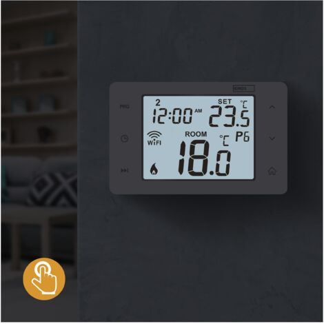 EMOS Termostato Digitale Da Parete Programmabile: Regola Riscaldamento E Raffreddamento Con Display Luminoso, Antigelo E Facile Installazione