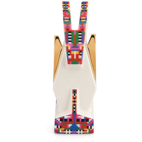 Alessi Donkey ESA05 5 Statuina Asinello per Presepe in Porcellana con Decalcomanie Applicate a Mano e Dettagli in Oro 24 Carati, Multicolore (1/3)