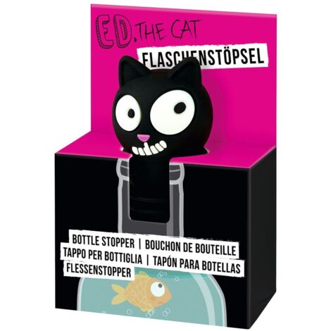 Tappo Per Bottiglie In Silicone A Forma Di Gatto Nero - Lavabile In Lavastoviglie - Moses Ed The Cat - 2