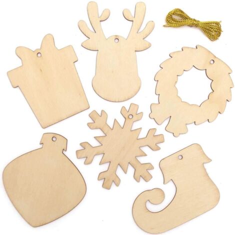 Baker Ross FE904 Kit Decorazioni in Legno Albero di Natale - Confezione da 2, Artigianato in Legno per Bambini da Decorare ed Esporre, Crea la Tua Decorazione, Arte e Artigianato per Bambini