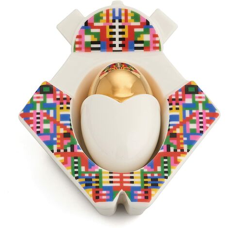 Alessi Jesus ESA05 1 Statuina Bambino Gesù per Presepe in Porcellana con Decalcomanie Applicate a Mano e Dettagli in Oro 24 Carati, Multicolore (1/3)