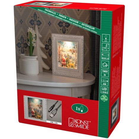Konstsmide Globo di neve a LED Babbo Natale con animali/riempita d'acqua/decorazioni natalizie per interni a batteria/timer/funzionamento a batteria: 3 x AA 1,5 V (escl.) o USB (Inc) (1/4)