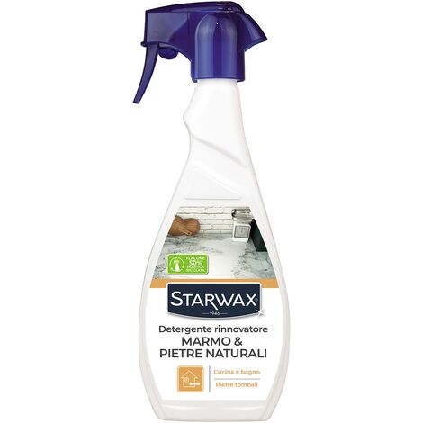 STARWAX Detergente rinnovatore Marmo & Pietre Naturali 500ml - Cera, nutre e protegge da varie macchie come: acqua, vino, caffè, latte, inchiostro,...