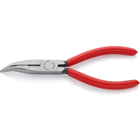 Knipex Pinza per Meccanica - con Becchi Mezzotondi con Tronchese (Pinza per Radiotecnici) Bonderizzata Nera, Rivestiti in Resina Sintetica 160 Mm 25 21 160