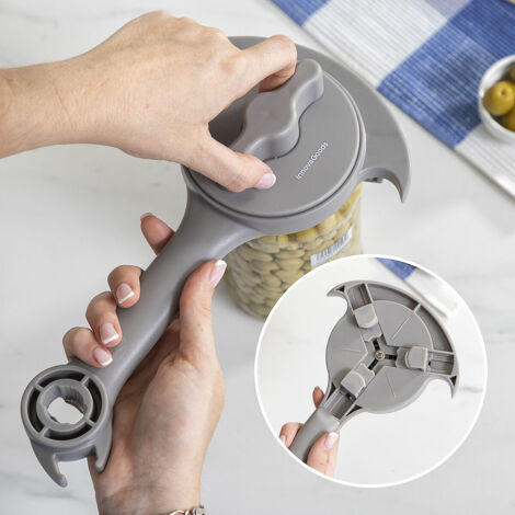 Apribottiglie Regolabile In Acciaio Inox Per Uso Alimentare – Apri Vasi E Bottiglie Con Manico Ergonomico Antiscivolo (20x2x2 Cm)