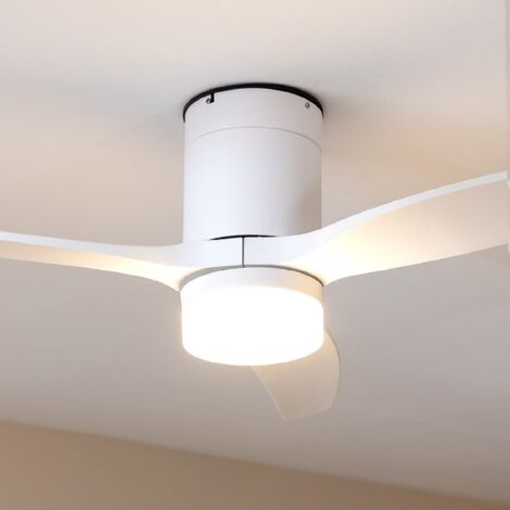 Ventilatore a Soffitto 52 pollici a 6 Velocità con Telecomando, LED 18 W e Motore DC Ultra-silenzioso, bianco | Leroy Merlin