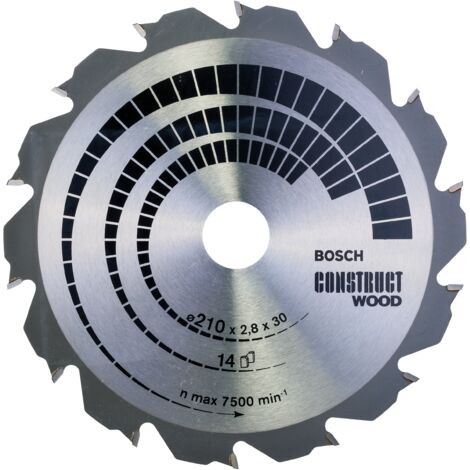 Bosch Professional 1x Lama per sega circolare Expert for Construct Wood (per legno da costruzione, 210 x 2.8 x 30 mm, 14 denti, Accessorio Sega Circolare)