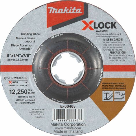 MAKITA E-00402 - Disco desbarbar inox x-lock 125x6x22,23 (1/5)