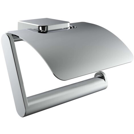 Emco Trend 20000102-Portarotolo di Carta igienica Cromato con Coperchio, Montaggio a Parete