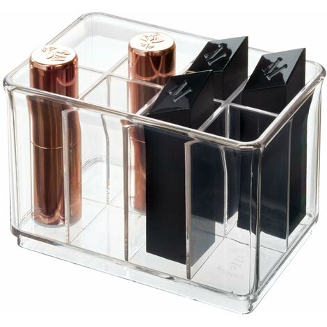 The Home Edit by iDesign, Piccolo organizer per cosmetici in plastica riciclata con divisorio