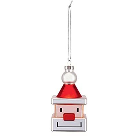 Alessi Snow Cube GJ02 1, Decorazione Natalizia di Design Vintage, Raffigurante Babbo Natale, in Vetro Soffiato Decorato a Mano, Multicolore (1/3)