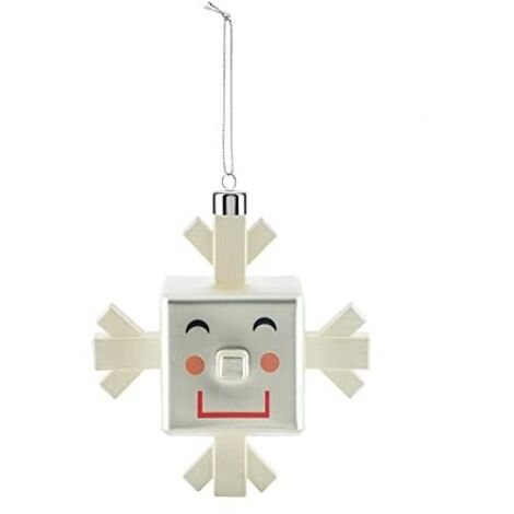 Alessi Snowray GJ02 9 - Decorazione Natalizia di Design Vintage, Raffigurante un Fiocco di Neve, in Vetro Soffiato Decorato a Mano, Multicolore (1/2)