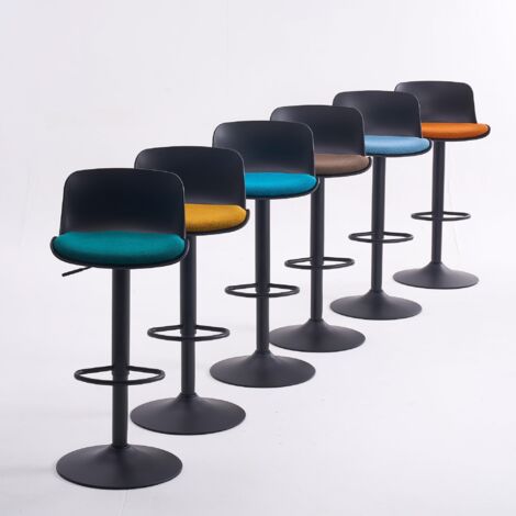 Set Di 2 Sedie Da Bar Girevoli In Legno: Schienale Alto, Stile Retrò, Portata 97 Kg (Bianco)