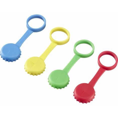 Westmark Tappo per bottiglia con fessura per cannuccia – tappo per bottiglia riutilizzabile con fessura per cannuccia, ideale per il campeggio e i picnic, chiusura affidabile – senza BPA, 4 pz. (1/5)