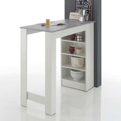 Tavolino Da Bar Moderno Stella Trading Mojito - Effetto Rovere Artisan E Bianco, Salvaspazio, 115x103x50 Cm