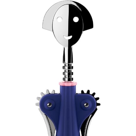 Cavatappi Design Alessi Anna G. Di Alessandro Mendini - Resina Termoplastica E Zama Cromata, Colore Blu