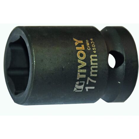 Tivoly 11591421700 - Chiave a bussola esagonale, quadrata, 1/2", diametro 17, colore: Nero fosfato (1/2)