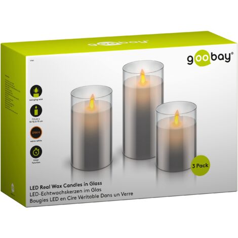 Relaxdays Candele a LED, Set da 2 con Funzione Timer e Telecomando
